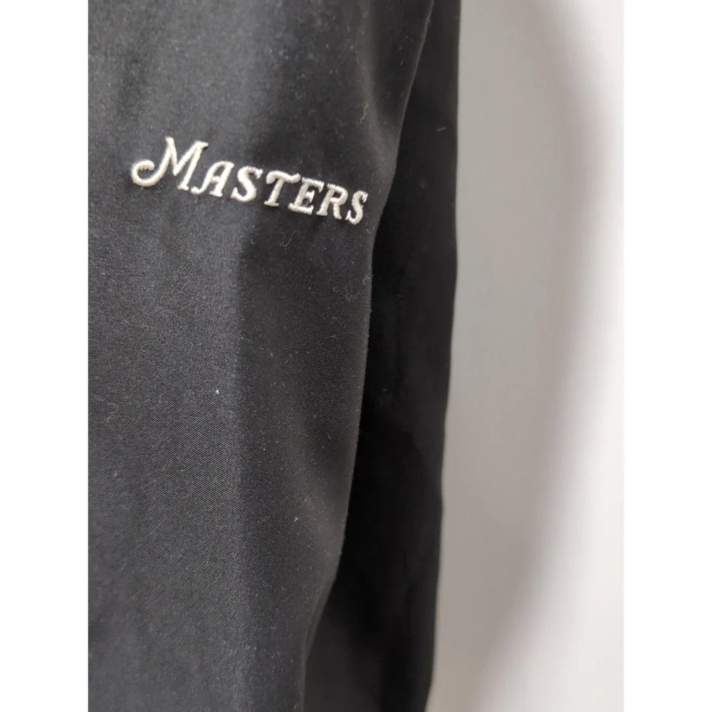 Masters Collection Men L Black Pullover Windbreaker Snap Button Golf Preppy